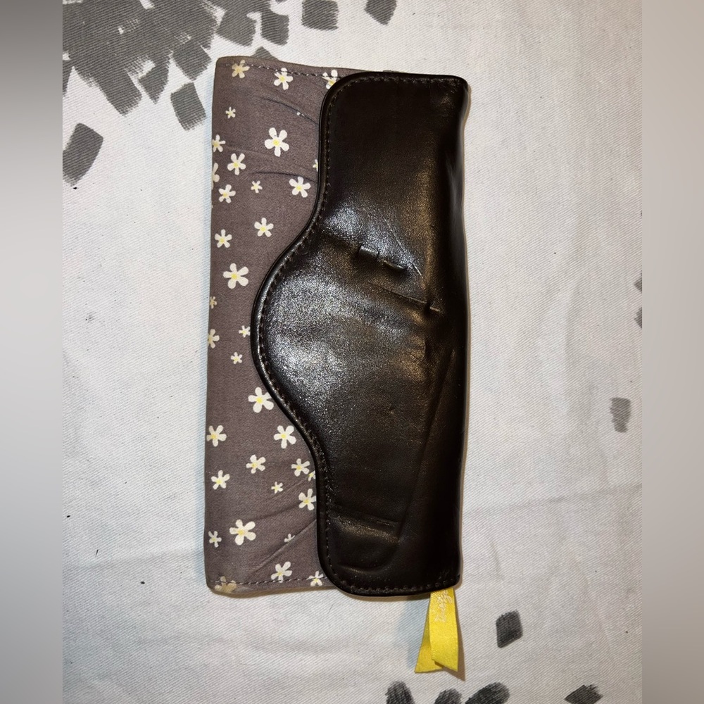 Black and white wallet with flowers